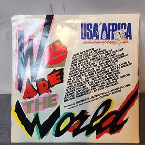 USA For Africa We Are The World 45 Record Rare Vintage